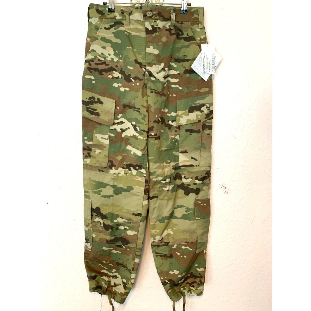 CAMO TROUSERS COMBAT INSECT SHIELD GREEN UNISEX SIZE SMALL/SHORT 27-31X26-29"